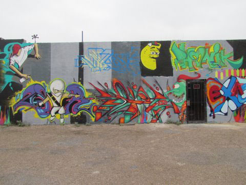 Commissioned Wall featuring several Graffiti artists, including Steven Morin