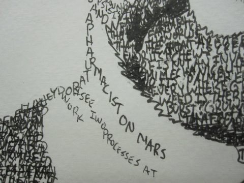 Travis Trapp "Portrait of Philip K. Dick" detail