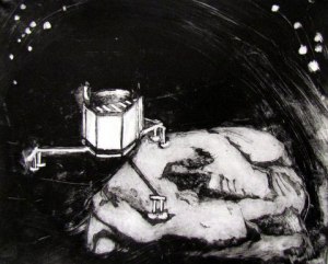 Lander Philae, Etching
