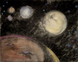 Traversing the Galaxy, 8" x 10" etching