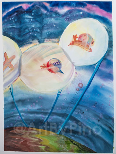 Alien Forms #1, by Mary P Williams, Framed (metal) with double matting $600