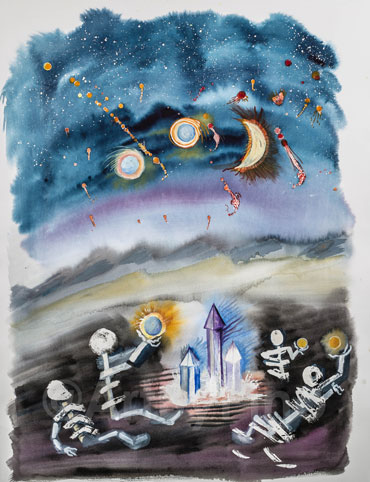 Striving Upwards, by Mary P Williams Framed (metal) with double matting $750