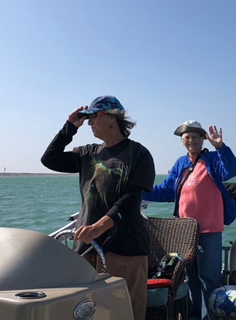 Scarlet and Pat Boating